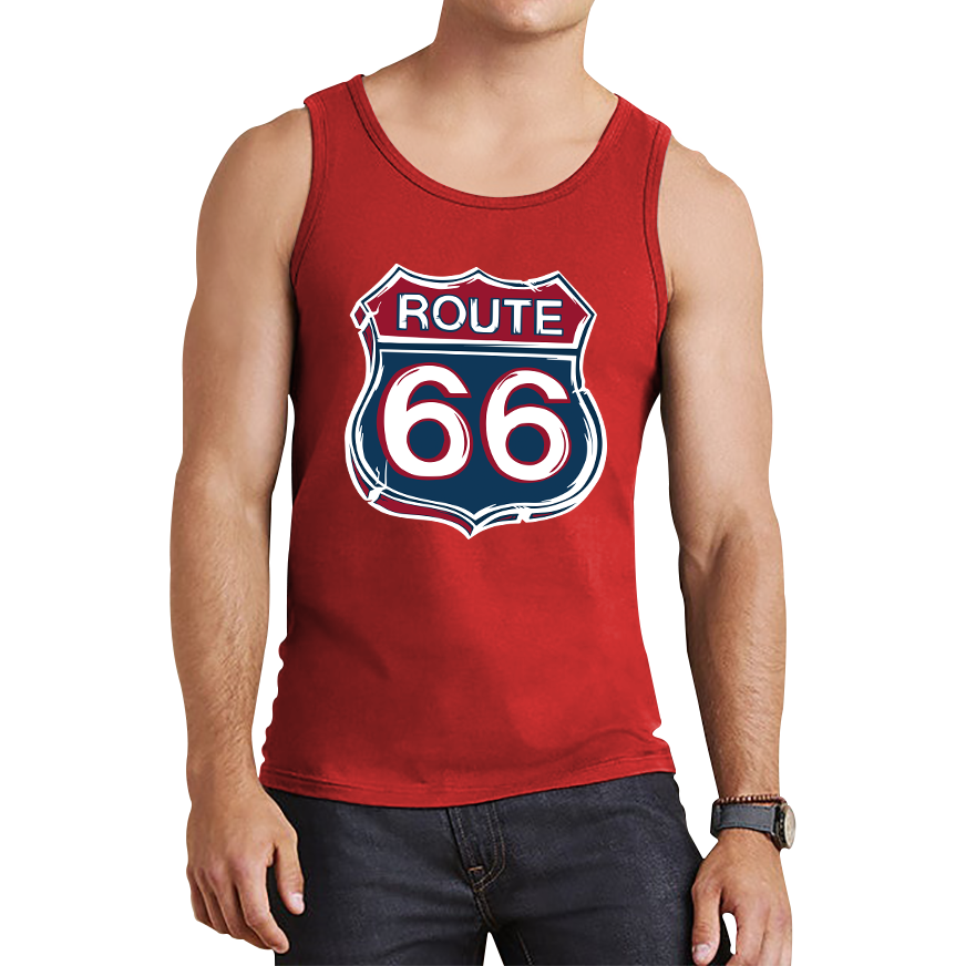 Route 66 Baseball Highway 66 US Biking Riding Highway Main Street of America Tank Top