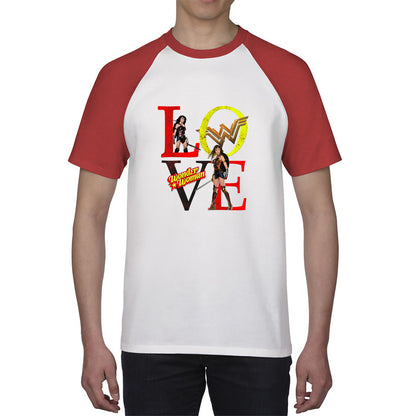 Love Wonder Woman Justice League Logo Wonder Woman Super Woman Comic Book Character DC Superhero Baseball T Shirt