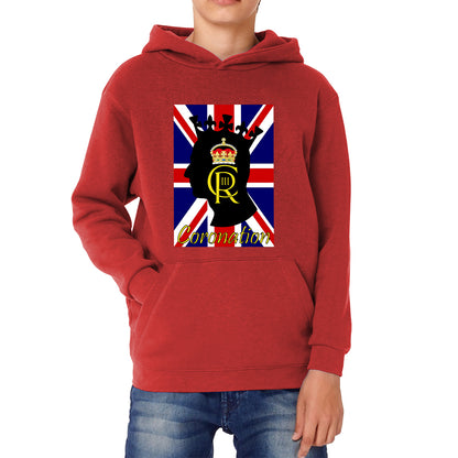CR III Coronation Of King Charles III Royal Crown British Flag Great Britain Union Jack Kids Hoodie