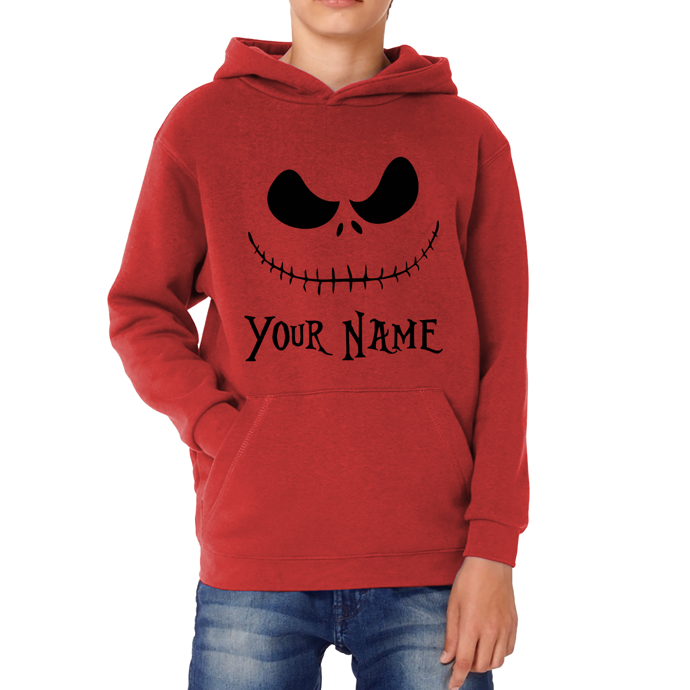 Personalised Jack Skellington Halloween Your Name Nightmare Before Christmas Horror Scary Kids Hoodie