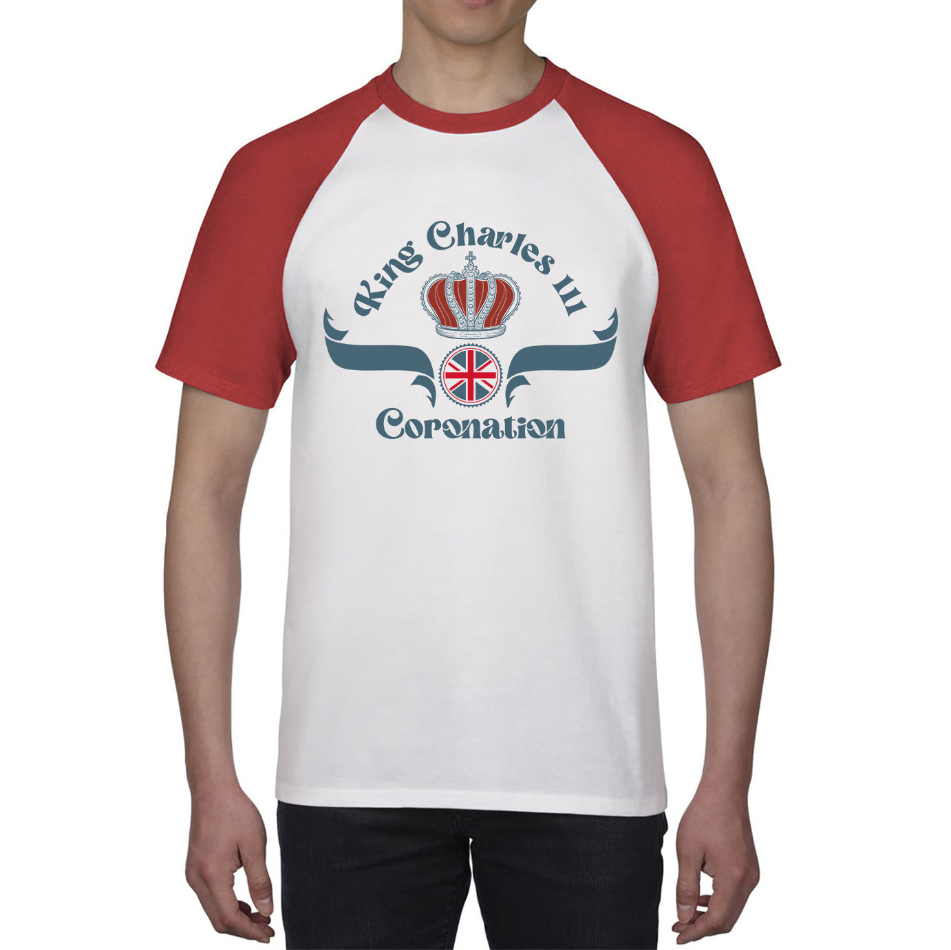 King Charles III Coronation Royal Crown CR III His Majesty Union Jack God Save The King Uk Flag Baseball T Shirt