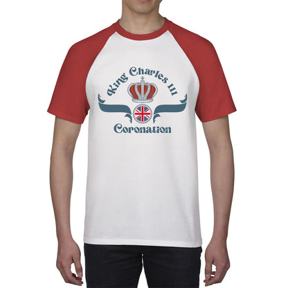 King Charles III Coronation Royal Crown CR III His Majesty Union Jack God Save The King Uk Flag Baseball T Shirt
