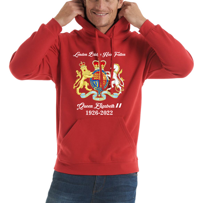 London Bridge Has Fallen Queen Elizabeth II Union Jack Queen's Crown Unisex Hoodie