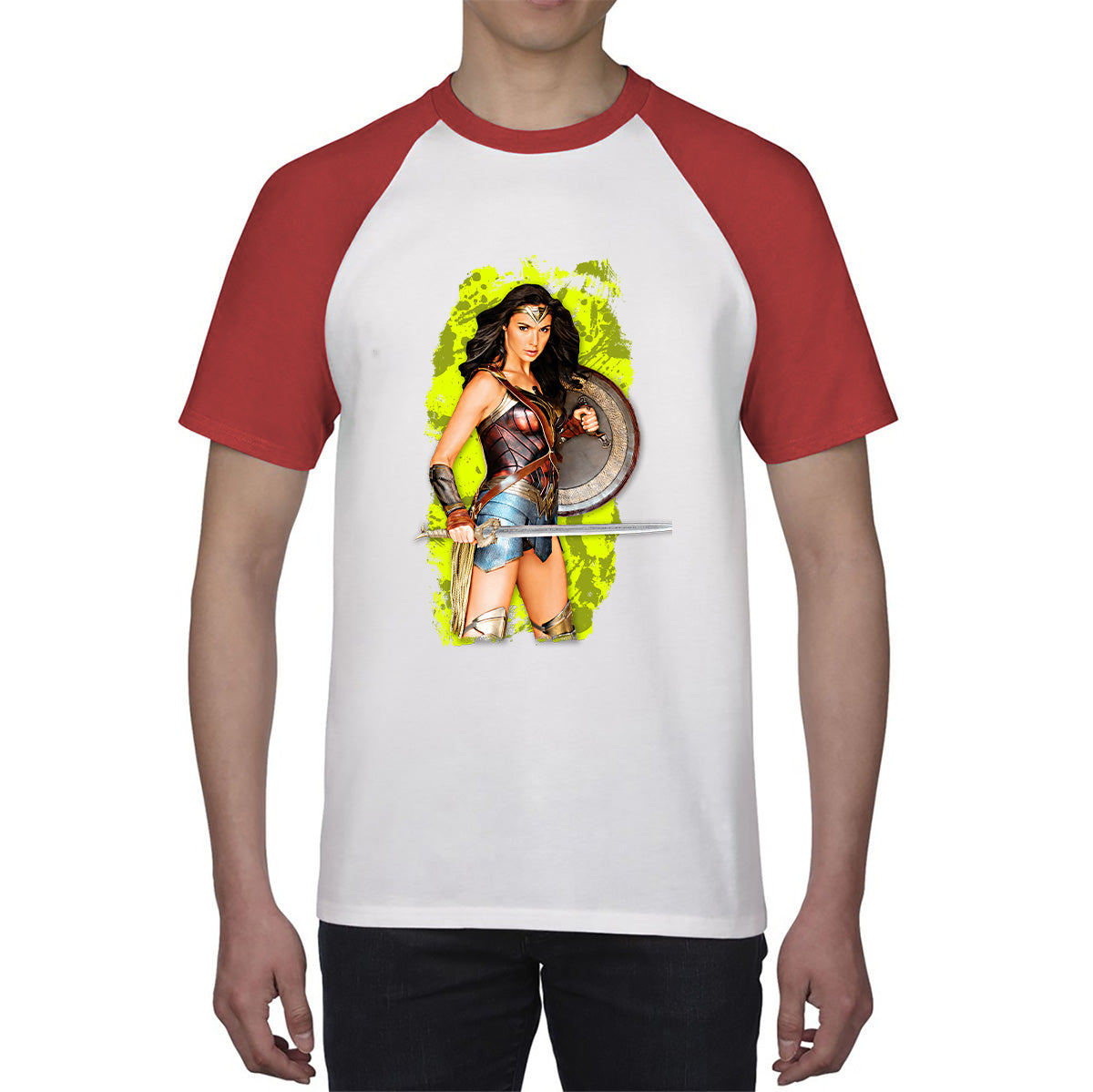 Gal Gadot Wonder Woman Shield Comic Book Character Wonder Girl Superhero Baseball T Shirt