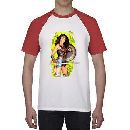 Gal Gadot Wonder Woman Shield Comic Book Character Wonder Girl Superhero Baseball T Shirt