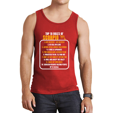 Top 10 Rules Of Scorpio Horoscope Zodiac Astrological Sign Facts Traits Give Respect Get Respect Birthday Present Tank Top