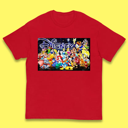 All Disney Fictional Characters Poster Disney Family Animated Cartoons Movies Characters Disney World Kids T Shirt