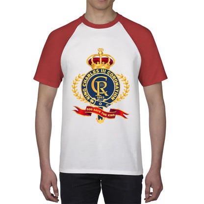 King Charles III Coronation 2023 CR III God Save The King Royal Crown United Kingdom Ruling Monarch Baseball T Shirt