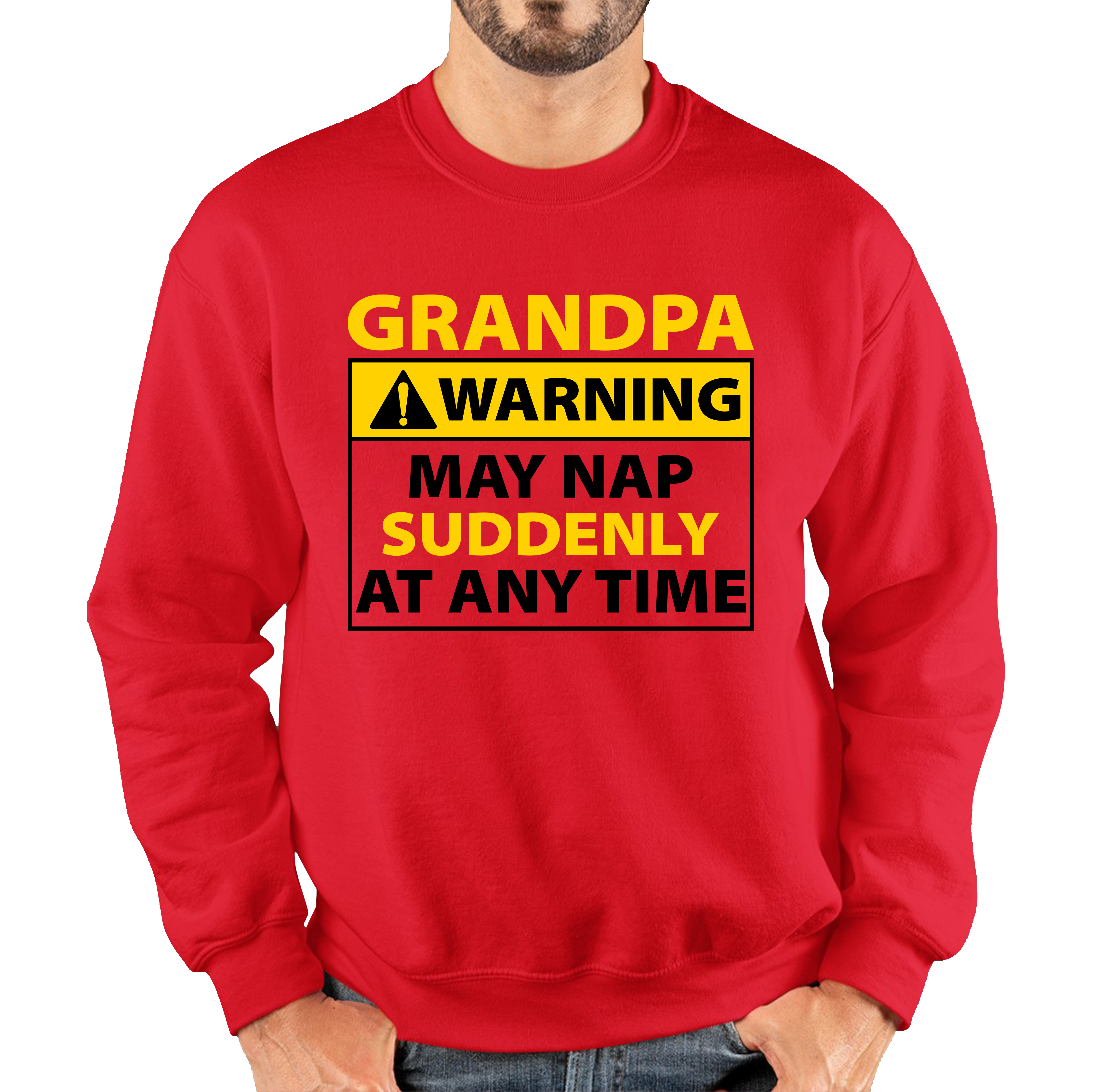 Grandpa Warning May Nap Suddenly At Any Time Sleepy Grandfather Funny Napping Unisex Sweatshirt