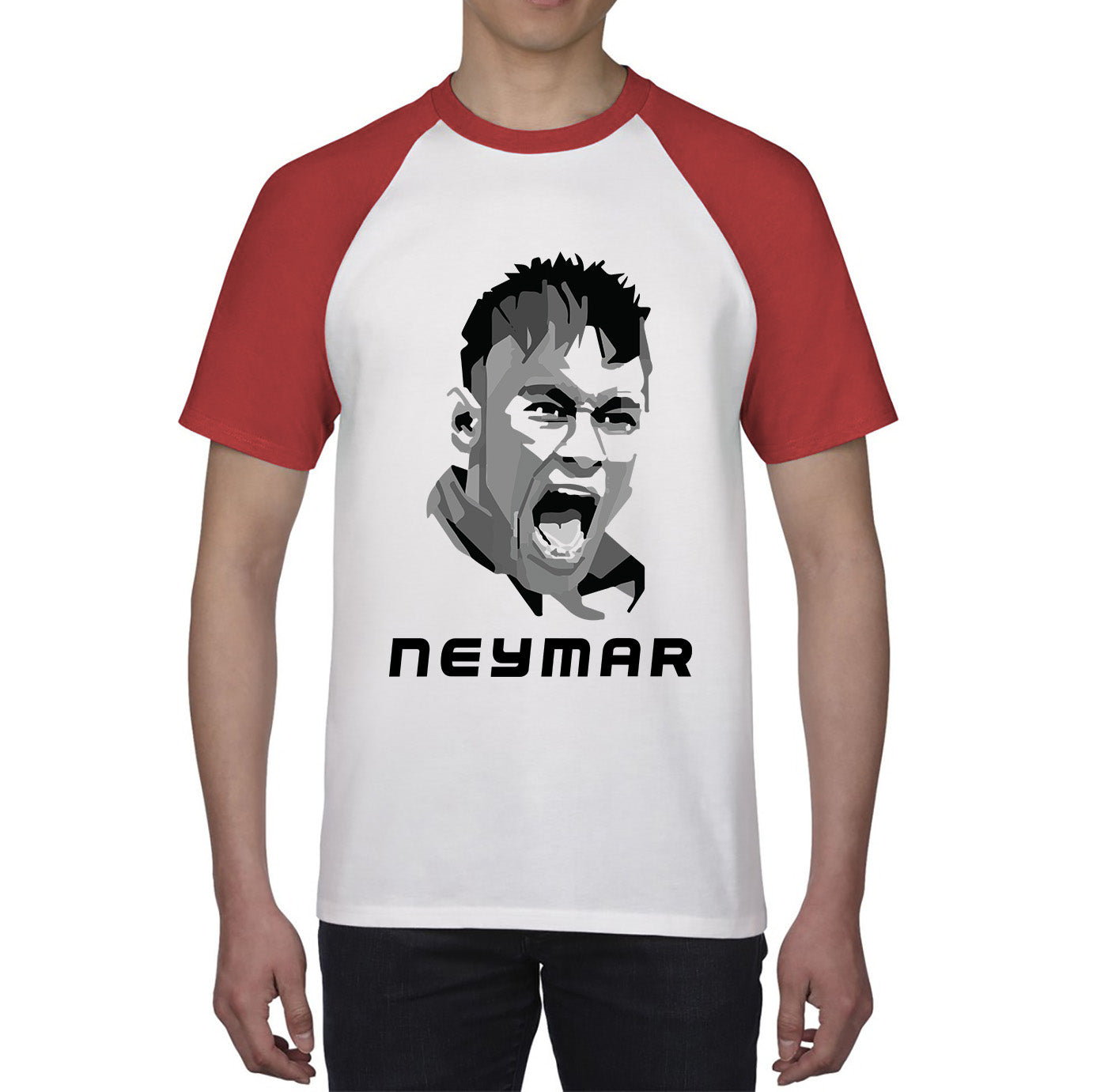Football Player Retro Style Portrait Brazil Soccer Player Brazilian Professional Footballer Sports Champion Baseball T Shirt