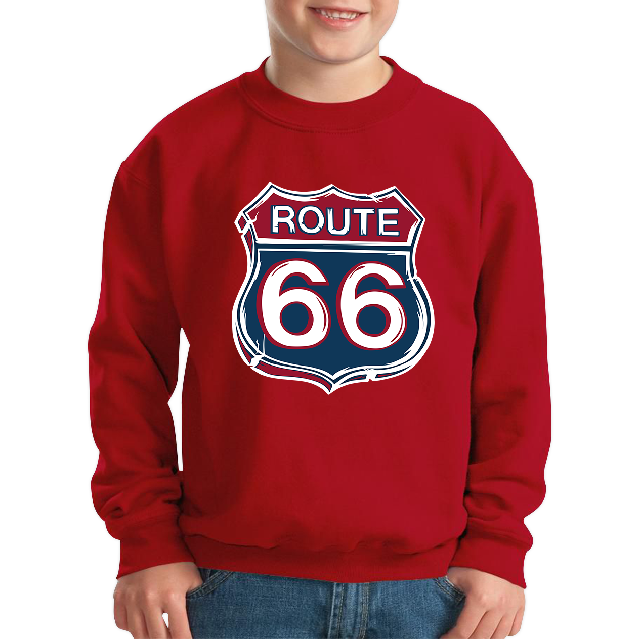 Route 66 Baseball Highway 66 US Biking Riding Highway Main Street of America Kids Jumper