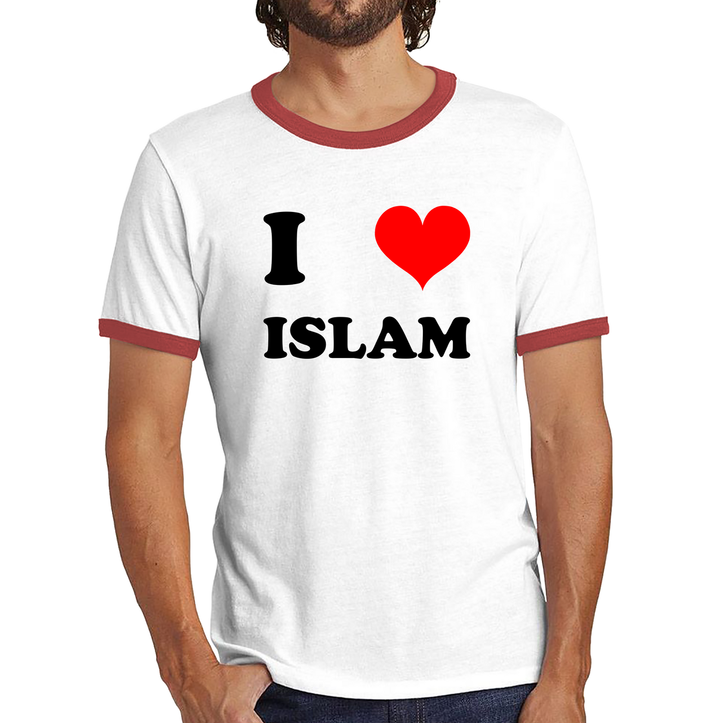 I Love Islam Spiritual Islamic Religious Muslim Religion Ringer T Shirt