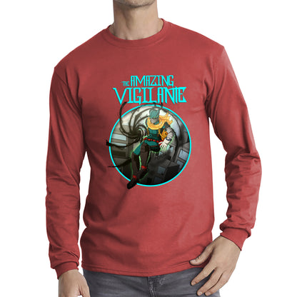 The Amazing Vigilant out of the Dark hole Vintage Graphic Cartoon Series Long Sleeve T Shirt