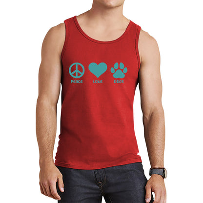 Peace Love Dogs Dog Paws Funny Dog Lovers Animal Pet Peace Logo Tank Top
