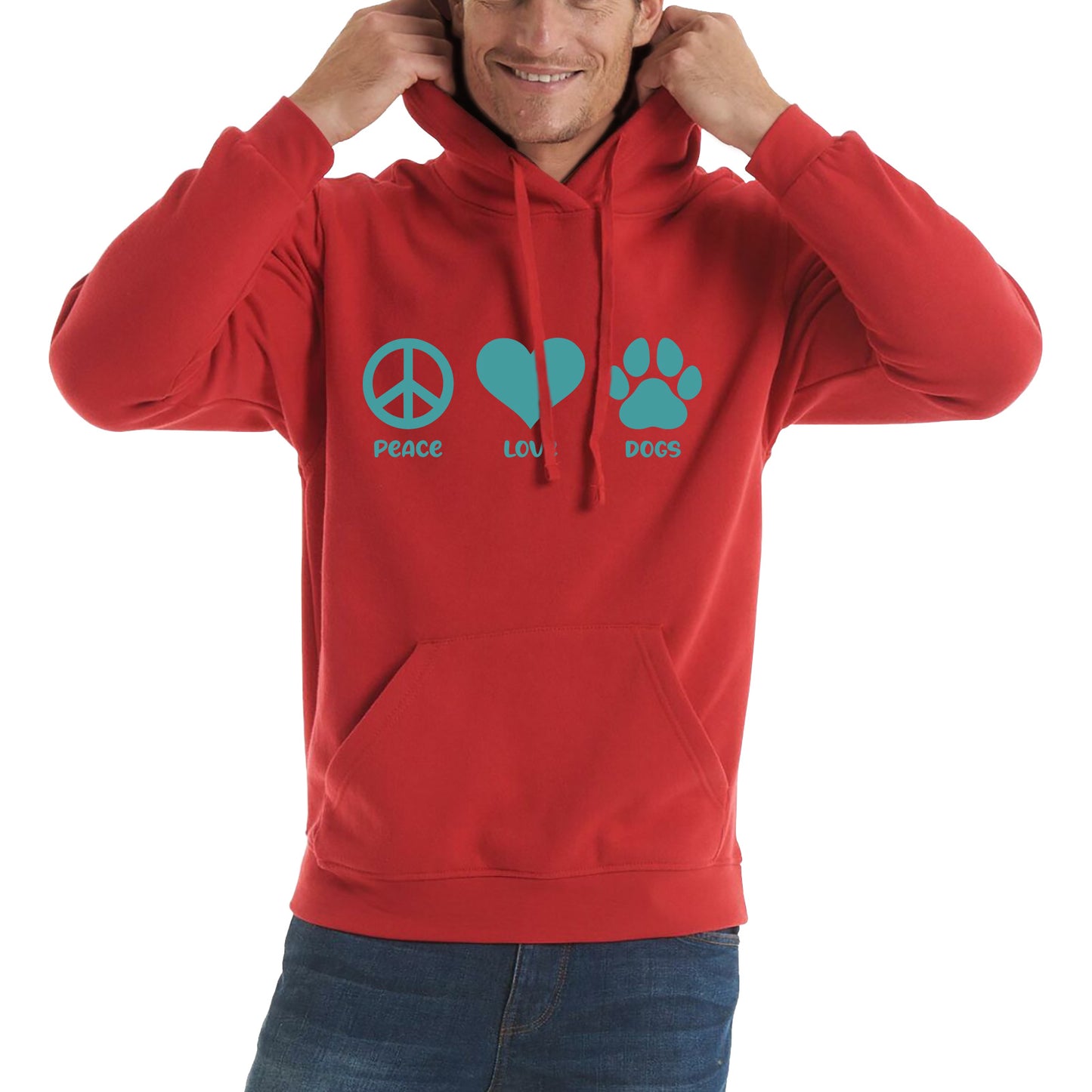 Peace Love Dogs Dog Paws Funny Dog Lovers Animal Pet Peace Logo Unisex Hoodie