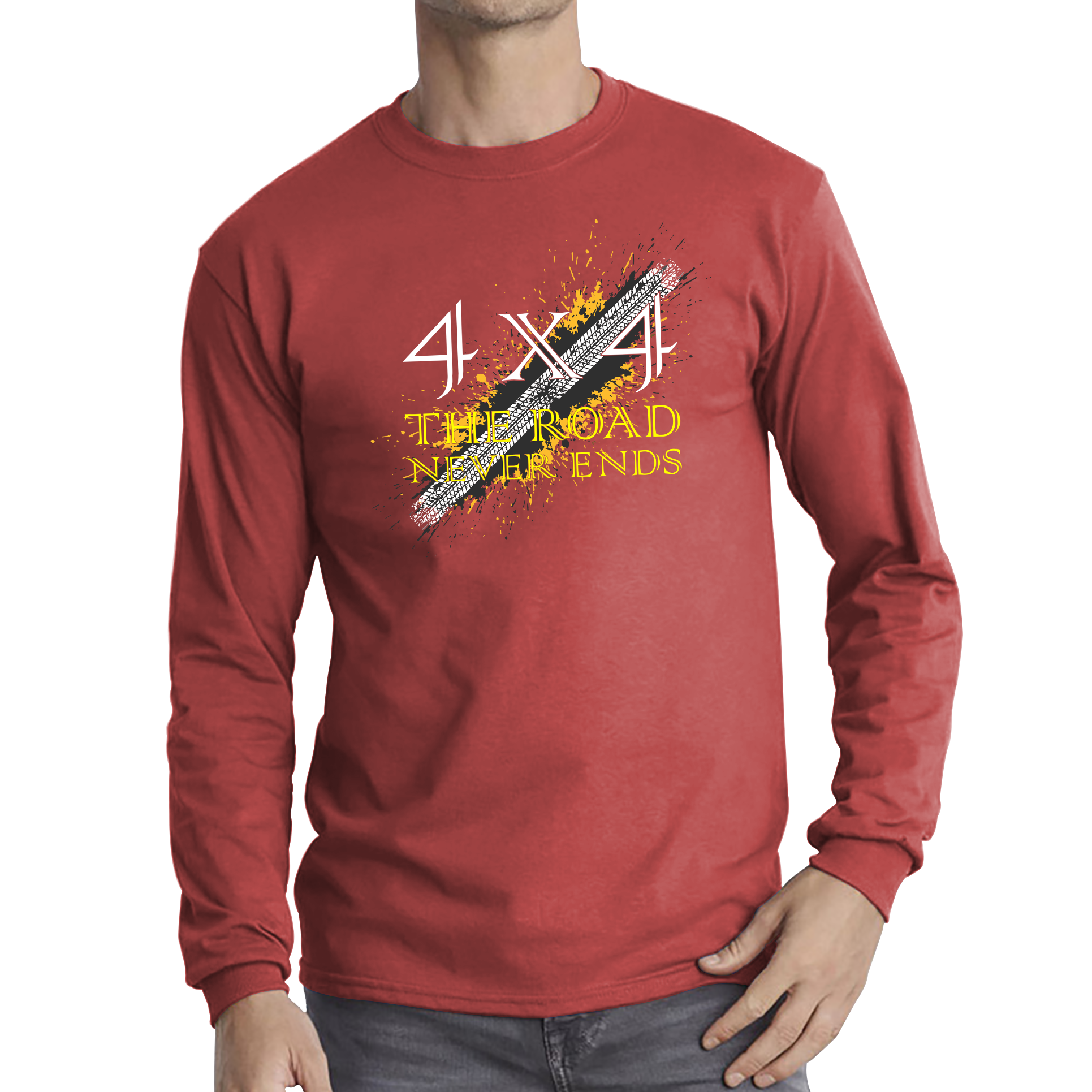 4x4 The Road Never Ends Long Sleeve T Shirt