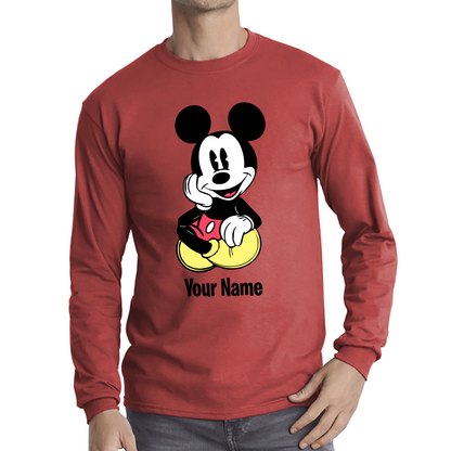 Personalised Disney Mickey Mouse Your Name Cartoon Character Disney World Walt Disney Long Sleeve T Shirt