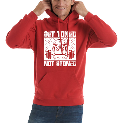 Get Toned Not Stoned Workout Muscles Fitness Motivational Gym Unisex Hoodie