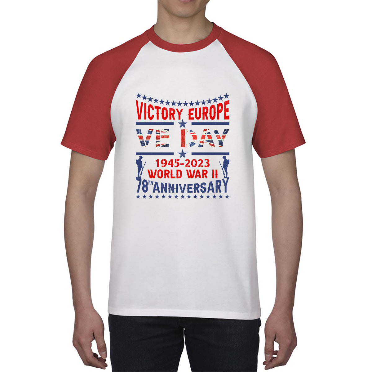 VE Day Victory In Europe Day Lest We Forget 1945-2023 World War II 78th Anniversary Remembrance Day British Veterans UK Baseball T Shirt