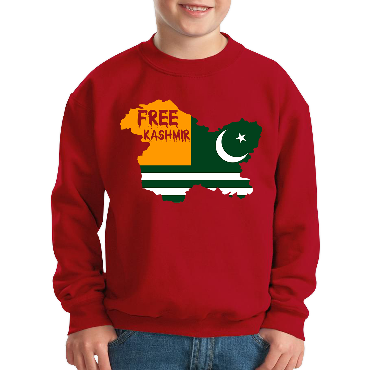 Free Kashmir From India Pakistan Stand With Kashmir Free Kashmir Kids Jumper