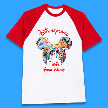 Personalised Disney Land Paris Mickey Minnie Mouse All Disney Characters Cartoons Magical Kingdom Disney Castle Disneyland Vacation Trip Baseball T Shirt