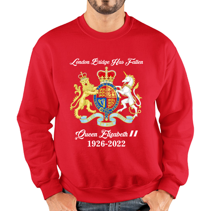 London Bridge Has Fallen Queen Elizabeth II Union Jack Queen's Crown Unisex Sweatshirt