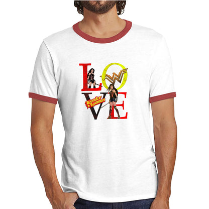 Love Wonder Woman Justice League Logo Wonder Woman Super Woman Comic Book Character DC Superhero Ringer T Shirt