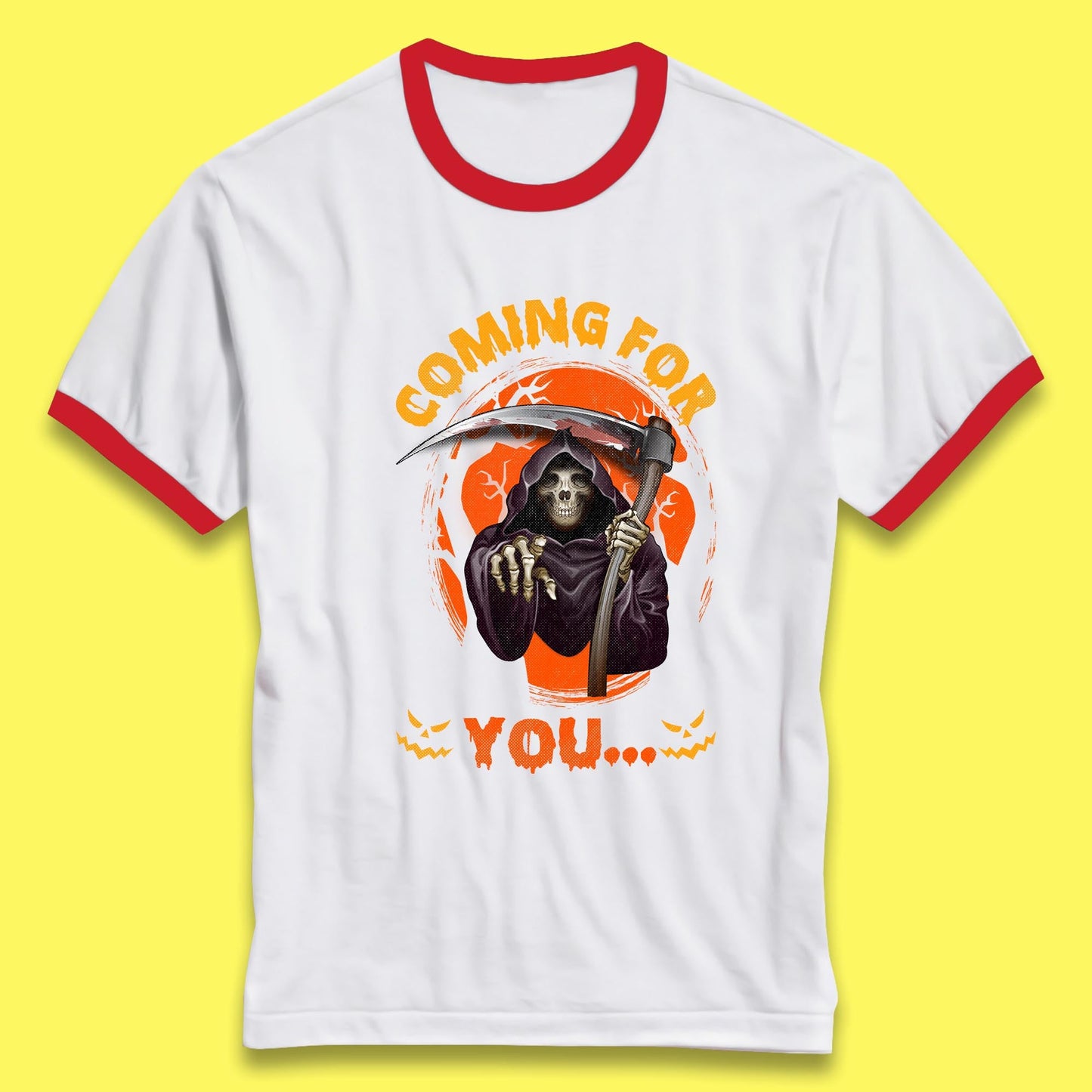 Coming For You Grim Reaper Halloween Skeleton With Scythe Halloween Ghost Baseball T Shirt