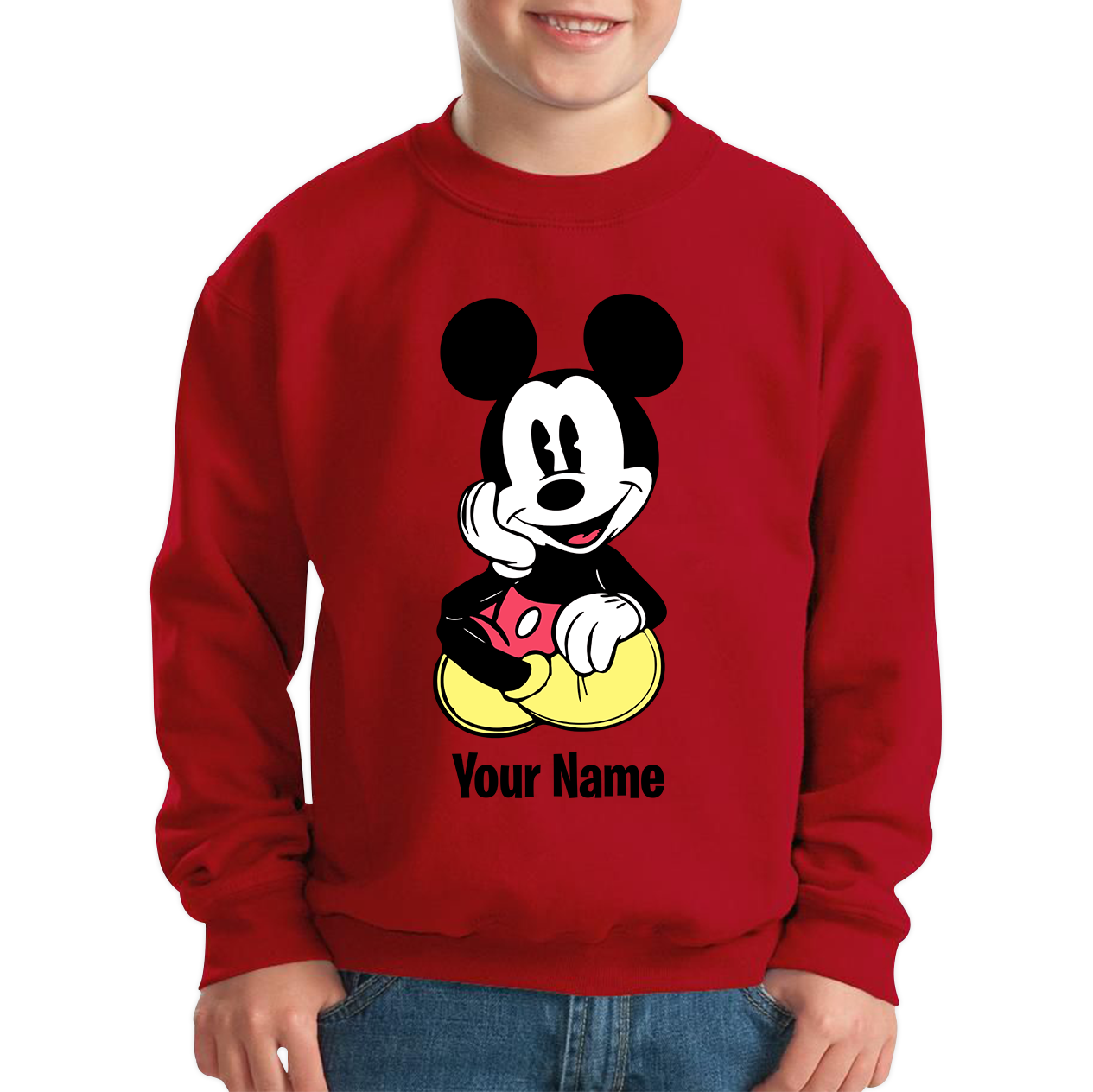 Personalised Disney Mickey Mouse Your Name Cartoon Character Disney World Walt Disney Kids Jumper