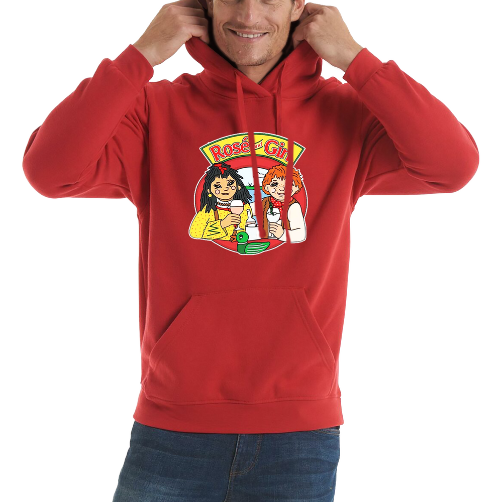 Rosé and Gin Funny 90's TV Show Rosie and Jim Boat Wine Adult Hoodie
