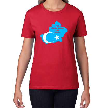 Free Uyghurs Muslims Free Xinjiang Freedom For Uyghurs Turkestan T Shirt