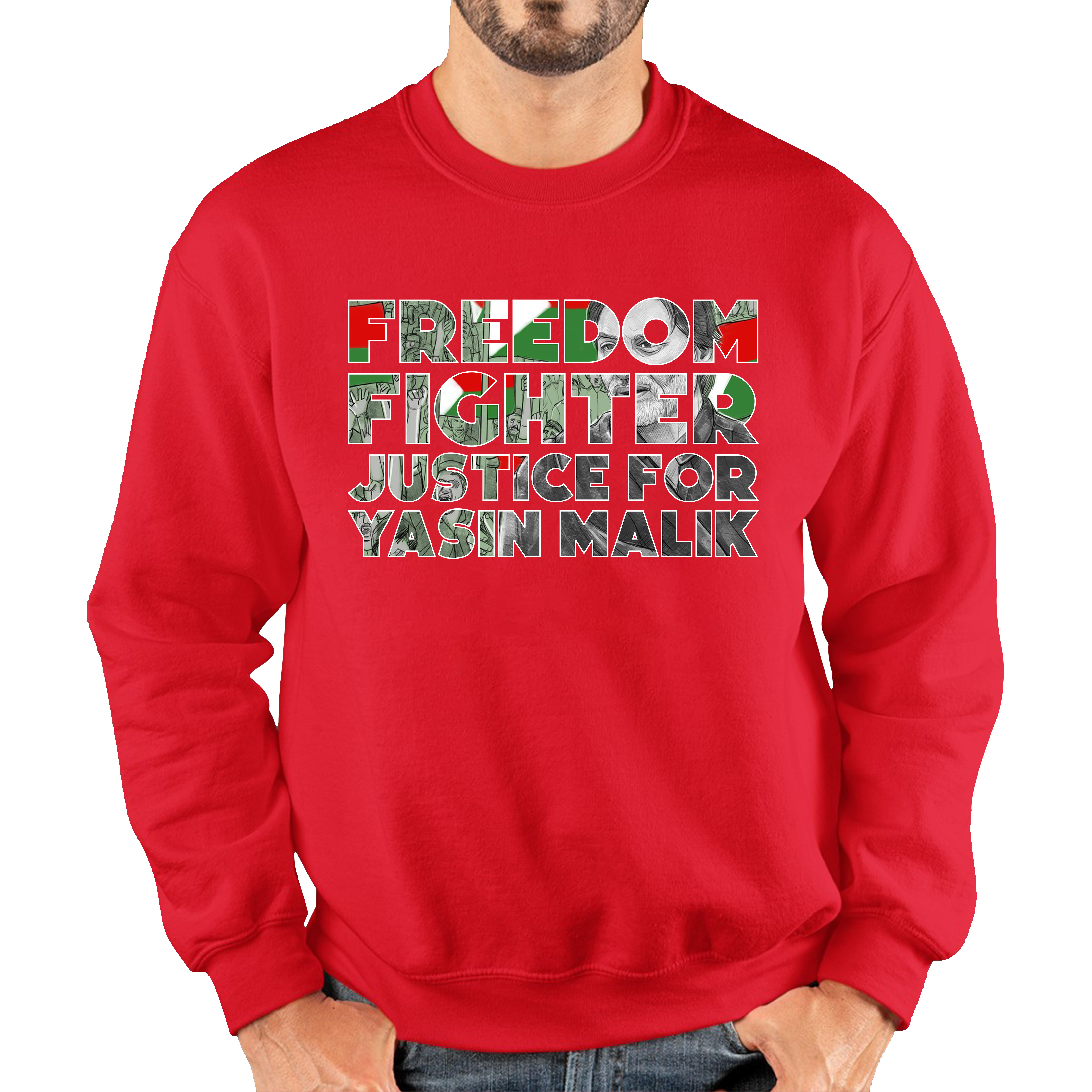 Freedom Fighter Justice For Yasin Malik Proud And Brave Leader Stand With Kashmir And Yasin Malik Unisex Sweatshirt