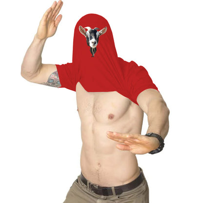 Ask Me About My Goat Disguise Goat Flip Top Funny Goat Meme Surprise Birthday Prank Gift Mens Tee Top