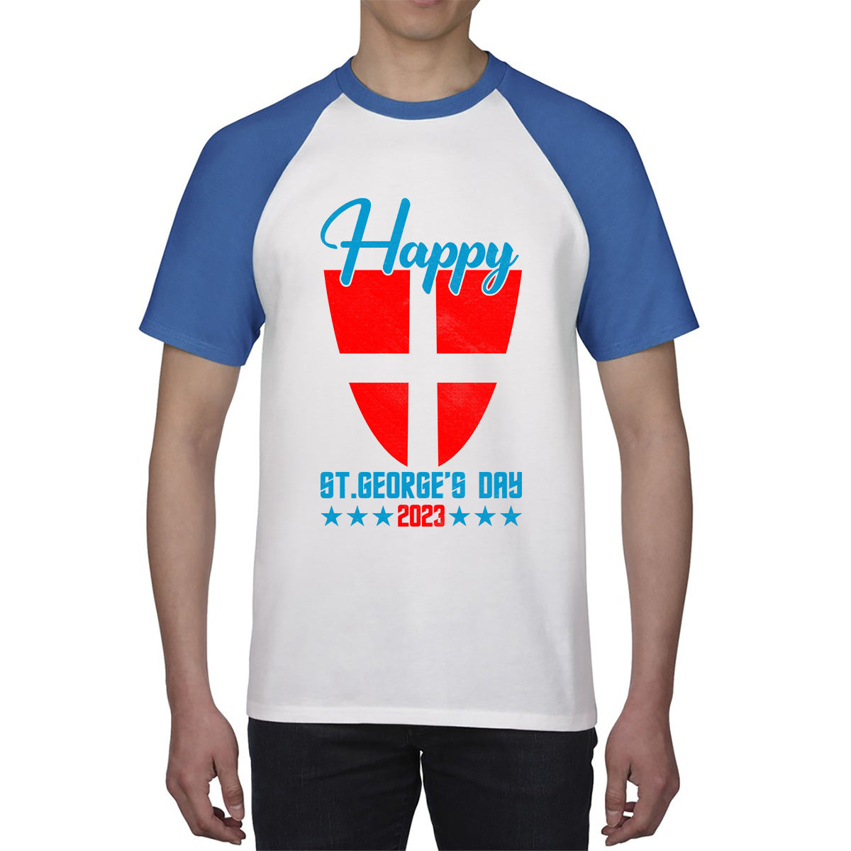 Happy St George's Day 2023 Saint George Cross Shield England Flag Religious Warriors St George Day Baseball T Shirt
