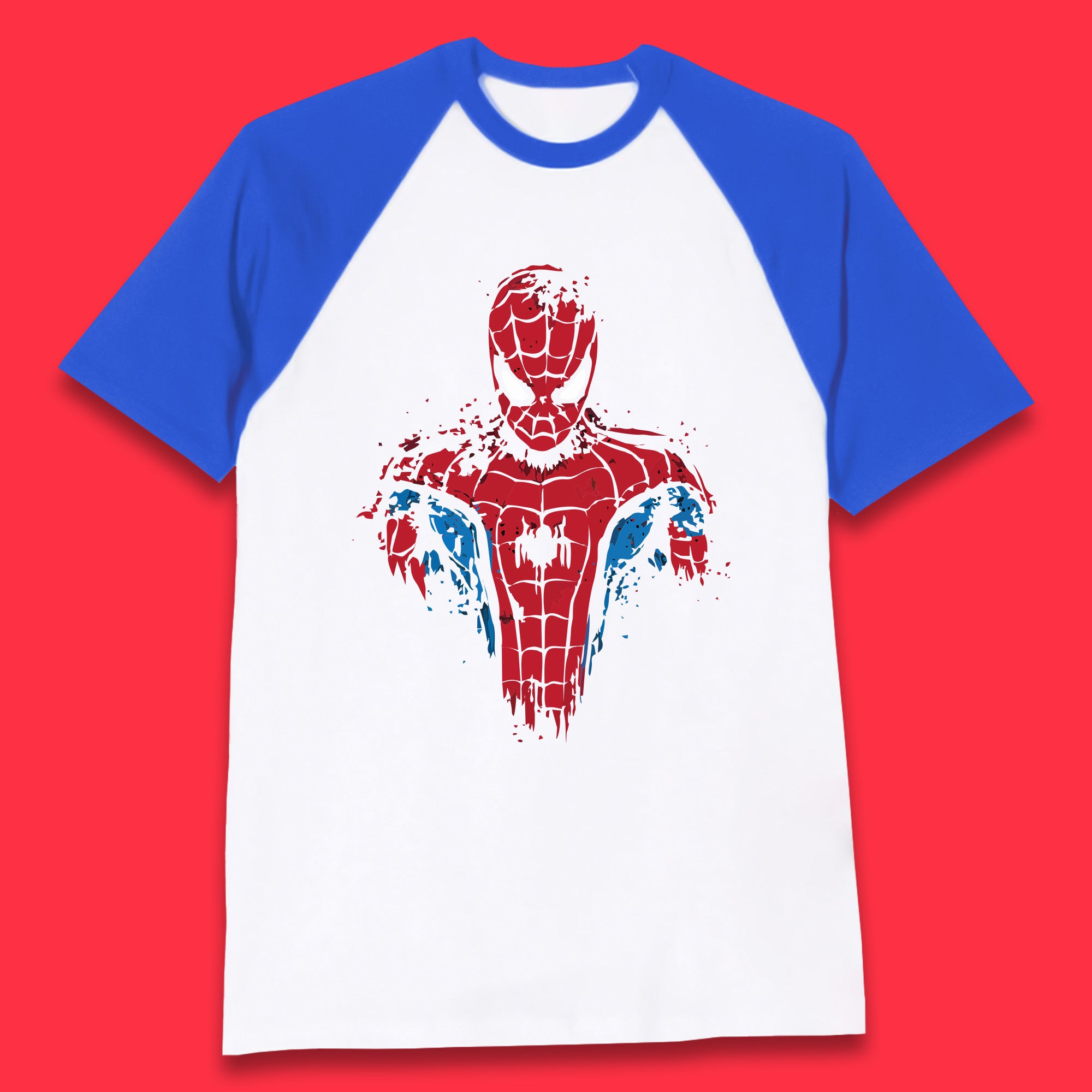 Spider-Man Distressed Portrait Marvel Comics Character Superhero Marvel Avengers Spiderman  Baseball T Shirt
