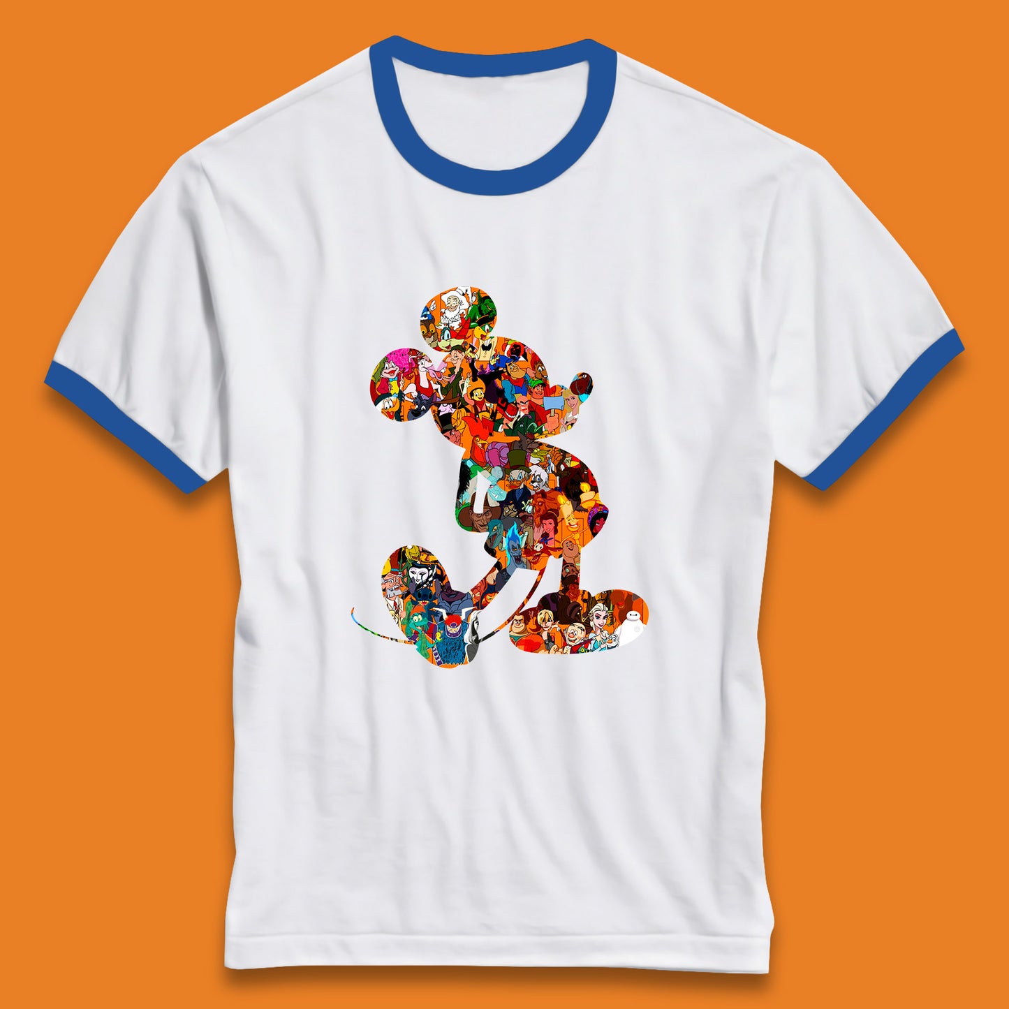 Disney Mickey Mouse Minnie Mouse All Disney Characters Together Disney Family Animated Cartoons Movies Characters Disney World Ringer T Shirt