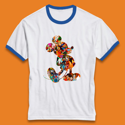 Disney Mickey Mouse Minnie Mouse All Disney Characters Together Disney Family Animated Cartoons Movies Characters Disney World Ringer T Shirt