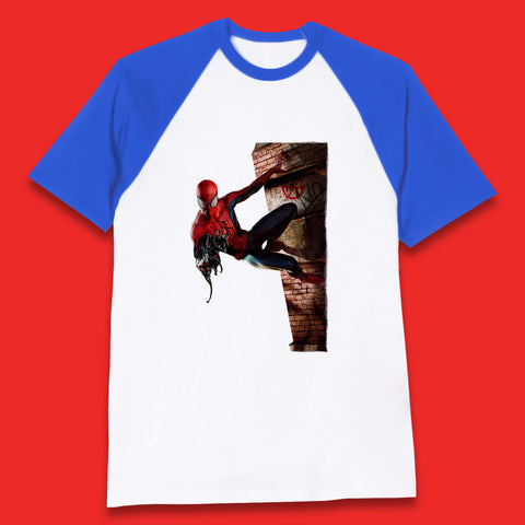 Spider-Man Venom Takeover Spiderman On Building Marvel Comics Character Superhero Marvel Spiderman Baseball T Shirt