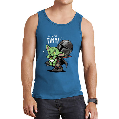 It's So Tiny! The Mandalorian Holding Grogu Yoda's species Star Wars Mando And Baby Yoda Star Wars Day 46th Anniversary Tank Top