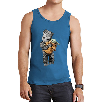 Baby Groot Holding Baby Yoda Avengers Hero Star Avenger Jedi Wars Star Wars Day 46th Anniversary Tank Top