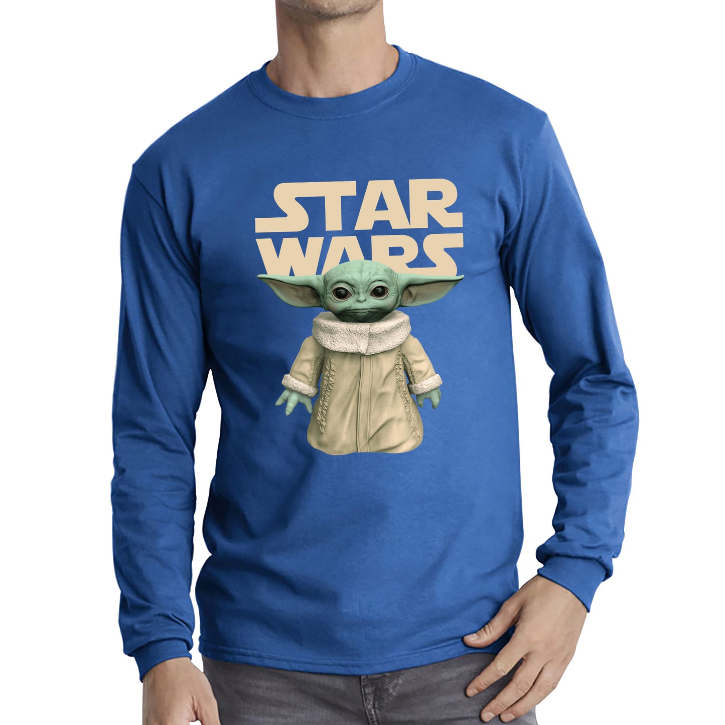 Star Wars Grogu The Child Green Humanoid Alien Yoda's Species Baby Yoda Disney Star Wars Day 46th Anniversary Long Sleeve T Shirt