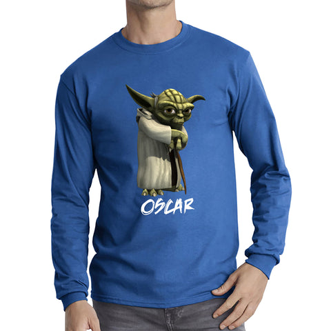 Personalized Yoda May The 4th Be With You Green Humanoid Alien Star Wars Day Disney Star Wars 46th Anniversary Long Sleeve T Shirt
