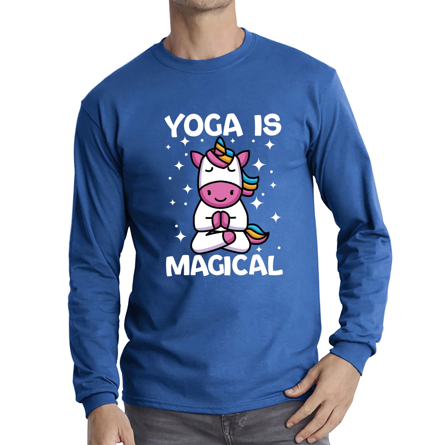 Namaste Unicorn Yoga Is Magical Unicorn Meditation Fitness Unicorn Lovers Yogi Gift Long Sleeve T Shirt