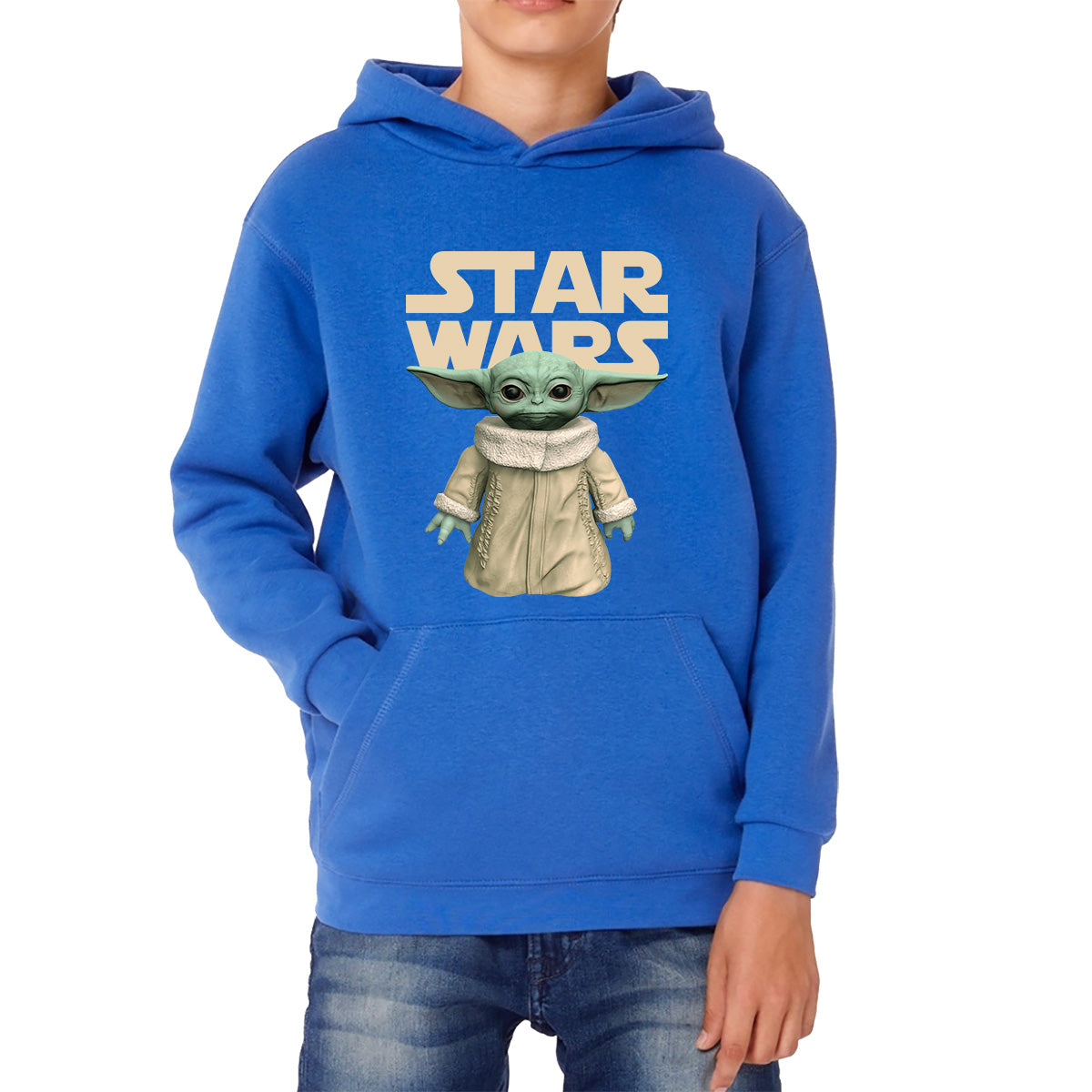 Star Wars Grogu The Child Green Humanoid Alien  Yoda's Species Baby Yoda Disney Star Wars Day 46th Anniversary Kids Hoodie