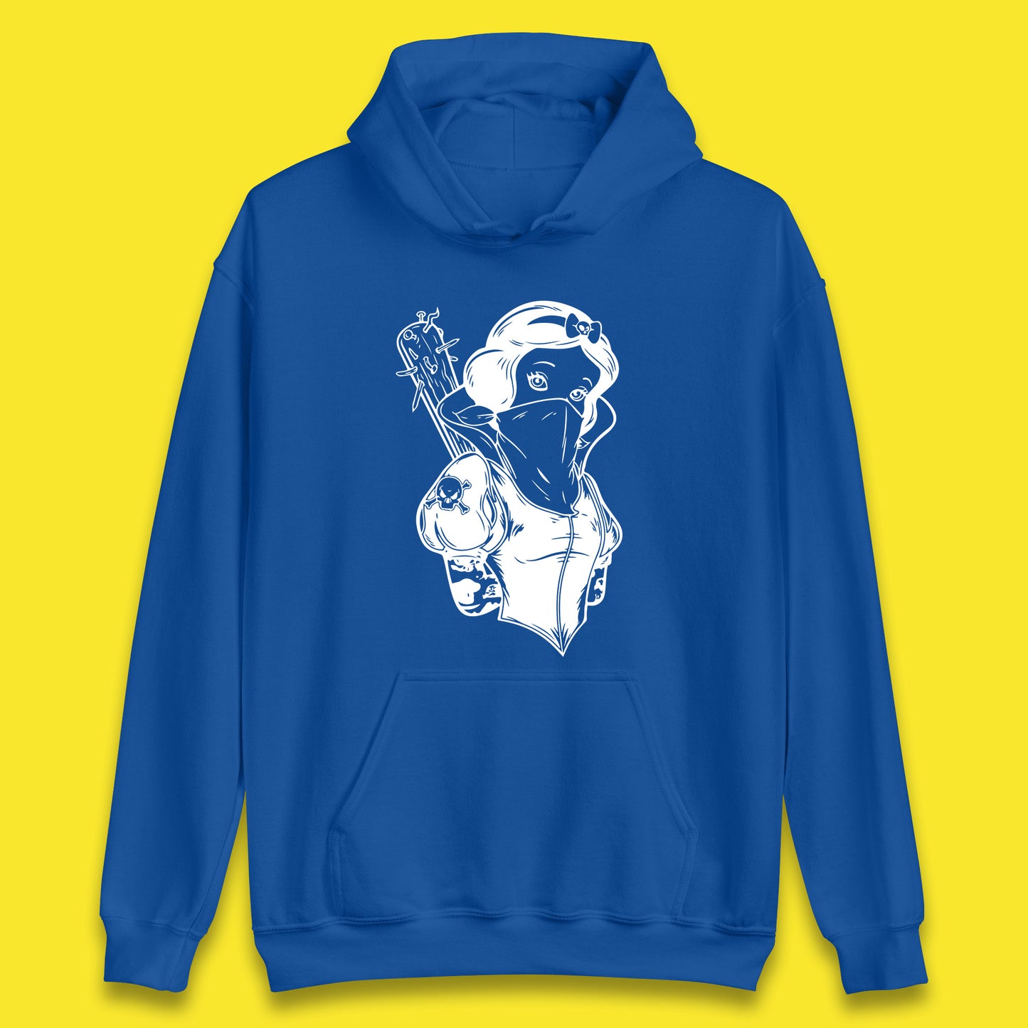 Not So Snow White Twisted Rock Parody Disney Princess Gangster Skull Tattoo Punk Princess Tattooed Emo Alice In A Jack Unisex Hoodie