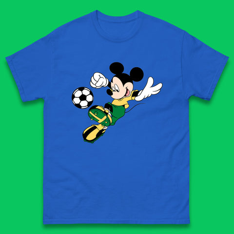 Mickey Mouse Kicking Football Soccer Player Disney Cartoon Mickey Soccer Player Football Team Mens Tee Top