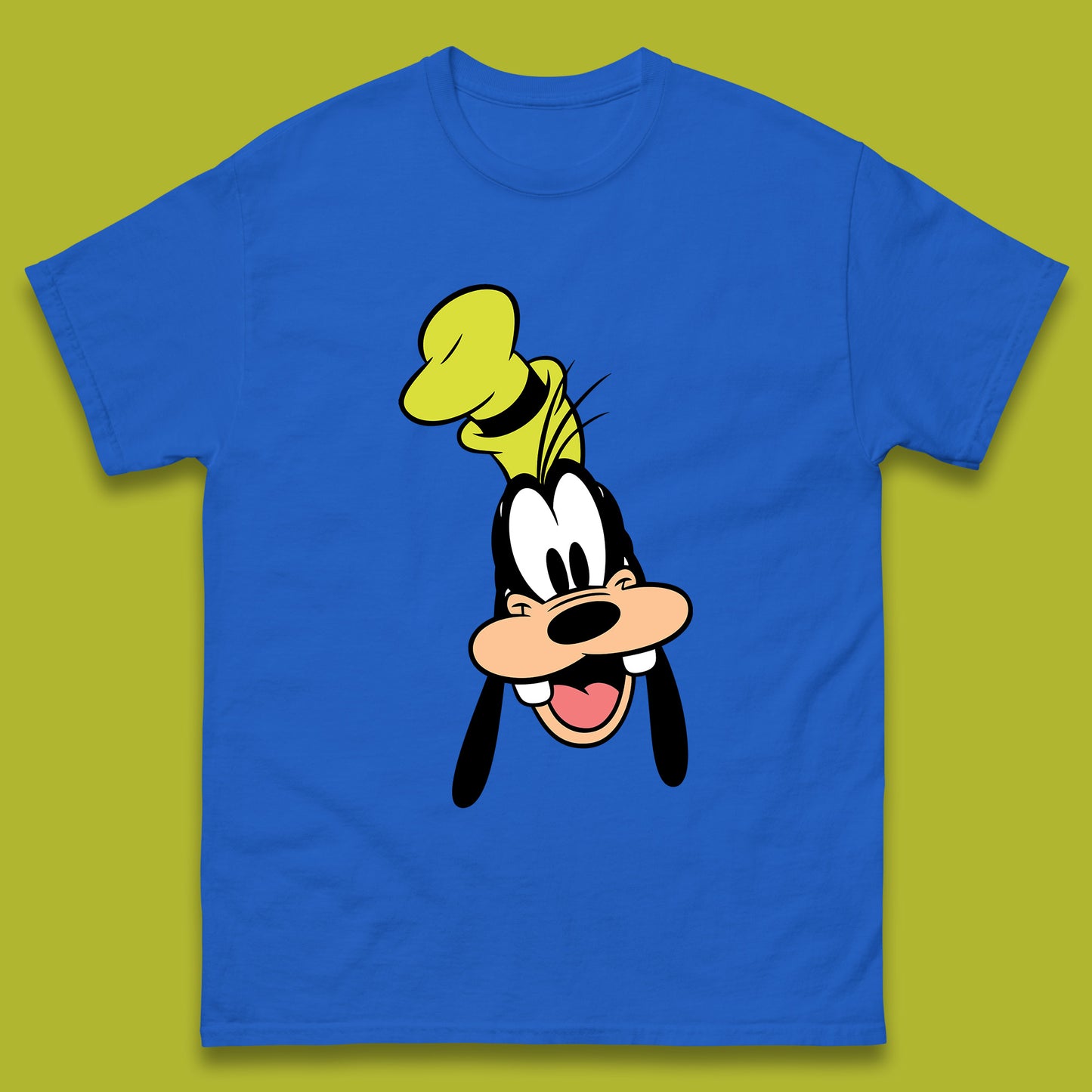 Disney Goofy Head Face Smiling Animated Cartoon Character Disney G.G. "Goofy" Goof Disney Vacation Disney World Trip Mens Tee Top