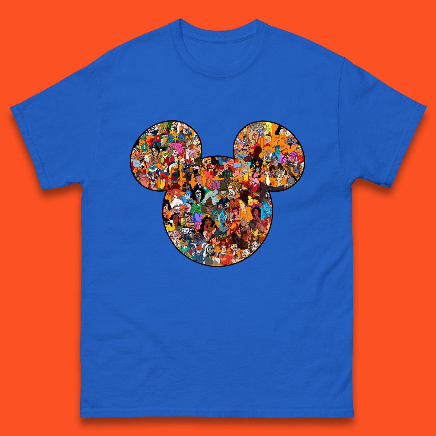 Disney Mickey Mouse Minnie Mouse Head All Disney Characters Together Disney Family Animated Cartoons Movies Characters Disney World Mens Tee Top