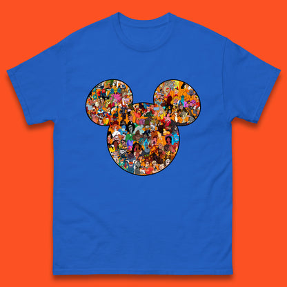 Disney Mickey Mouse Minnie Mouse Head All Disney Characters Together Disney Family Animated Cartoons Movies Characters Disney World Mens Tee Top