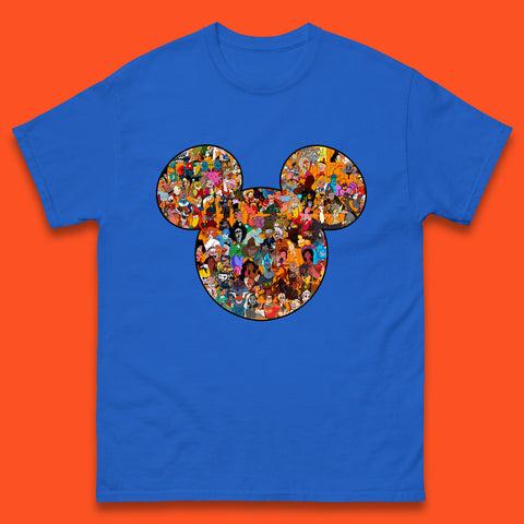 Disney Mickey Mouse Minnie Mouse Head All Disney Characters Together Disney Family Animated Cartoons Movies Characters Disney World Mens Tee Top
